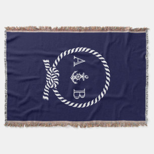 Nautical Rope and Anchor Monogram Filt