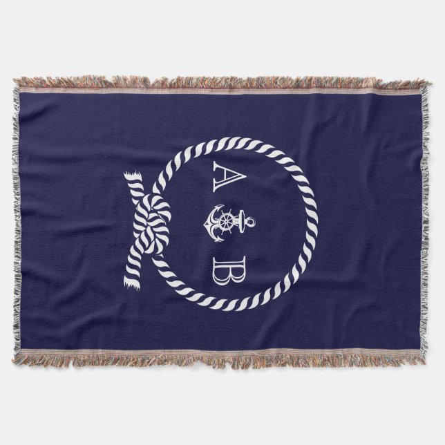 Nautical Rope and Anchor Monogram Filt (Framsidan)