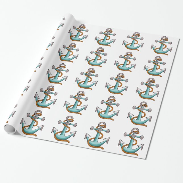 Nautical Rope and Anchor Presentpapper (Utrullad)