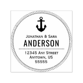 Nautical Rope and Anchor Returadress Självfärgande Stämpel