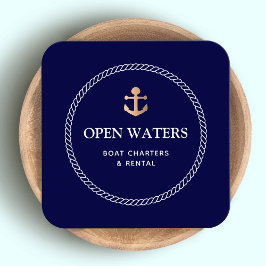 Nautical Rope Boat Anchor Marina Fyrkantigt Visitkort