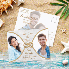 Nautical Rope Gifter sig Bröllop spara datum Meddelande Vykort