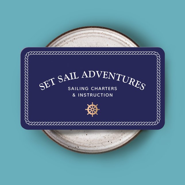 Nautical Rope Guld Frakt Wheel Affärskort Visitkort (Skapare uppladdad)