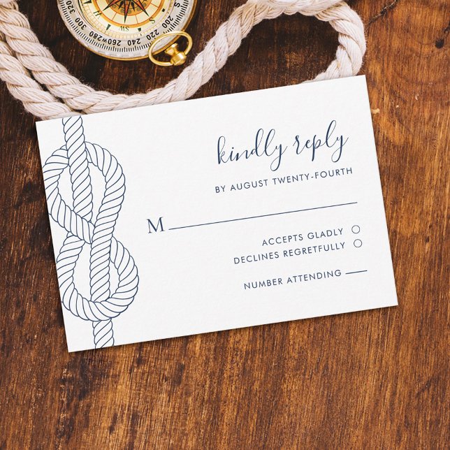 Nautical Rope Knot Bröllop OSA Kort (Skapare uppladdad)