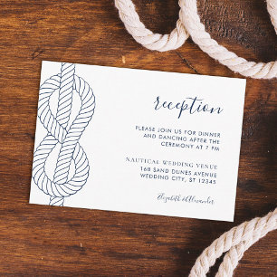 Nautical Rope Knot-bröllopsmottagning Tilläggskort
