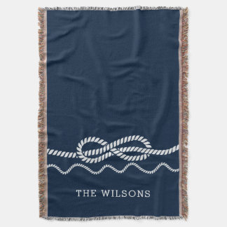 Nautical Rope Knot Personalized Throw Blanket Filt