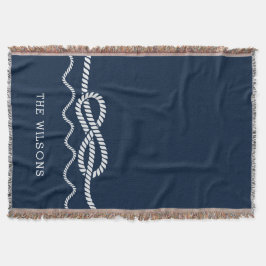 Nautical Rope Knot Personalized Throw Blanket Filt