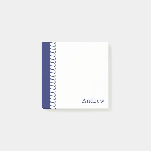 Nautical Rope, lägg till Namn 3x3 Post-it Block (Framsida)