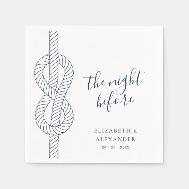 Nautical Rope Modern Rehearsal Dinner Pappersservett (Framsidan)