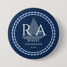 Nautical Rope Monogram Navy