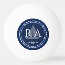 Nautical Rope Monogram Navy Pingisboll