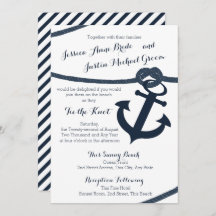 Nautical Rope och Anchor Mörk Navy Bröllop