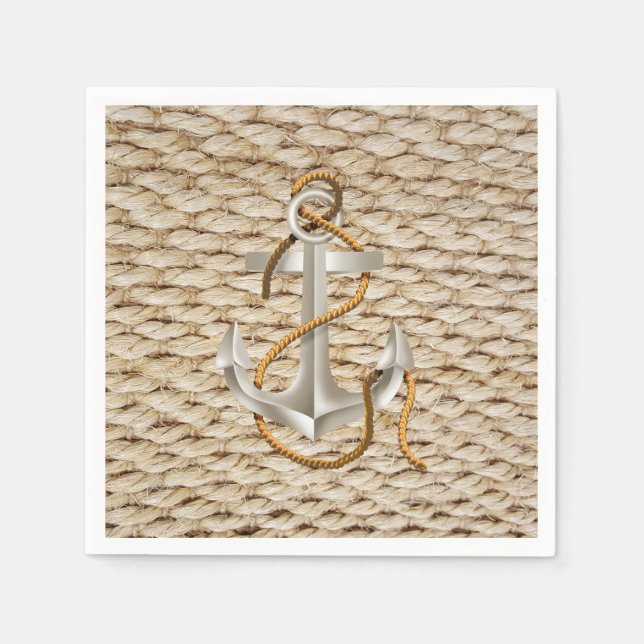 Nautical Rope och Anchor Pappersservett (Framsidan)