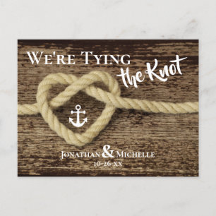 Nautical Rope Vi Gifter sig Spara datum Meddelande Vykort