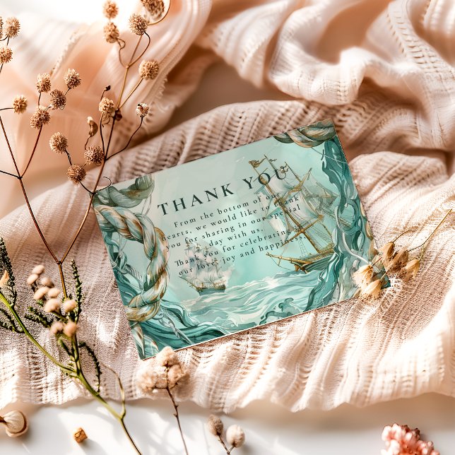 Nautical Rope Voyage Wedding Tack Kort (Skapare uppladdad)