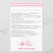 Nautical Rosa Val Baby Shower-spel UTRYCKT