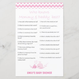 Nautical Rosa Whale Baby Shower Game PRINTED