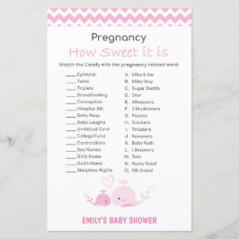 Nautical Rosa Whale Baby Shower Game PRINTED
