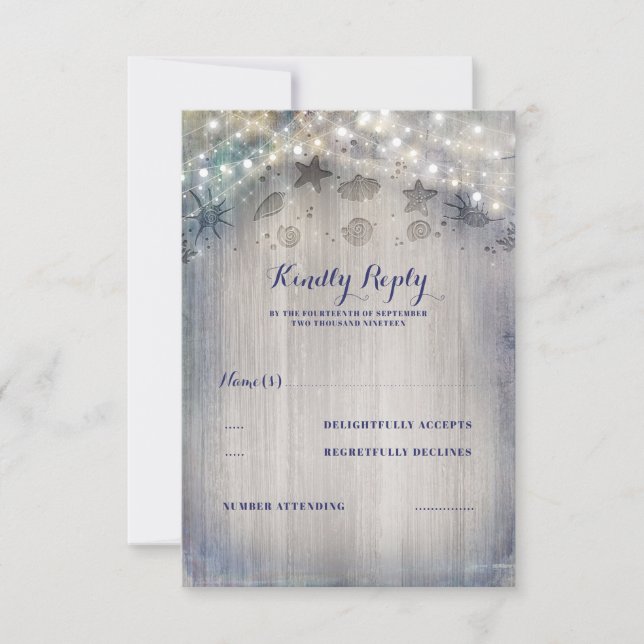 Nautical Rustic Bröllop OSA Kort (Framsida)