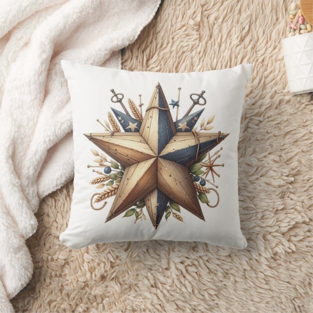 Nautical Rustic Star Kudde (Filt)
