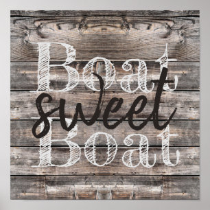 nautical rustiwood BOAT SWEET BOAT   Poster