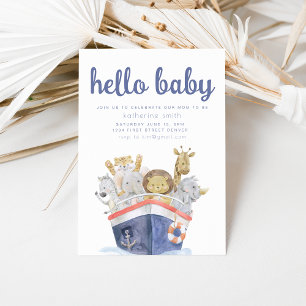 Nautical Safari Noahs inbjudan till Ark Baby Showe