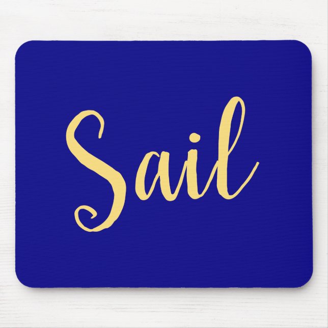 Nautical SAIL Text Royal Navy Blue Background Musmatta (Framsidan)