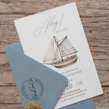 Nautical Sailboat Baby Shower Ahoy Boy's
