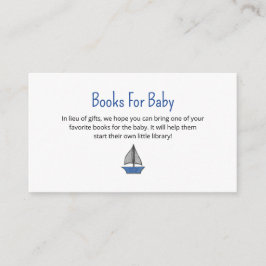 Nautical Sailboat Books Request Baby Shower Tilläggskort