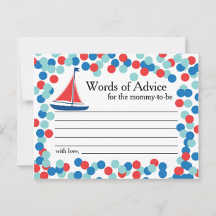 Nautical Sailboat Confetti Ord of Advice Card Rådkort