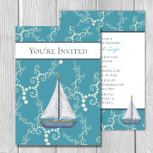 Nautical Sailboat och Swirling Vatten Baby Shower