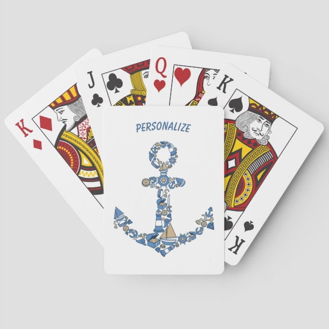 Nautical Sailing Boat Anchor Unusual Lighthouse Casinokort (Baksidan)