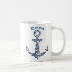 Nautical Sailing Boat Anchor Unusual Lighthouse Kaffemugg