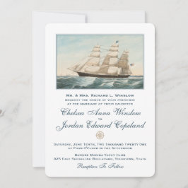 Nautical Sailing Clipper-Frakt | Klassiskt Bröllop Inbjudningar