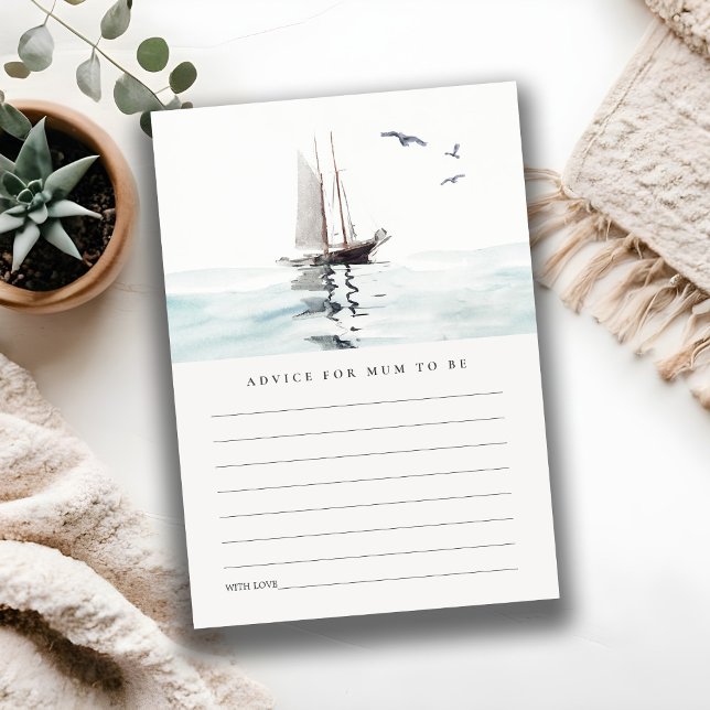 Nautical Sailing Yacht Advice for Morsa Baby Showe Tilläggskort (Skapare uppladdad)