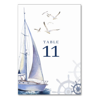 Nautical Sailing Yacht Bröllop Bordsnummer