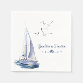 Nautical Sailing Yacht Bröllop Pappersservett