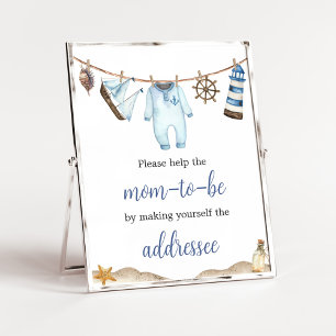 Nautical Sailor Ahoy Baby Shower Kuvert Station Poster