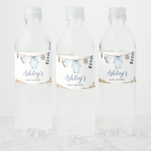 Nautical Sailor Ahoy Baby Shower Vattenflaskor Etikett