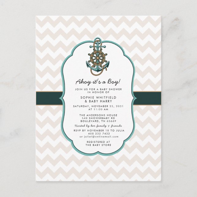 Nautical Sailor Ahoy, det är en pojkbabyskabare Vykort (Framsida)