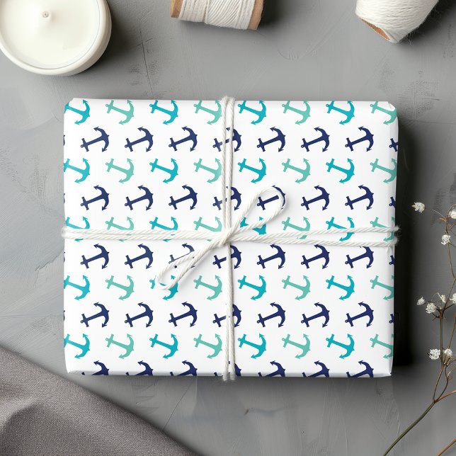 Nautical Sailor Anchors Presentpapper (Skapare uppladdad)