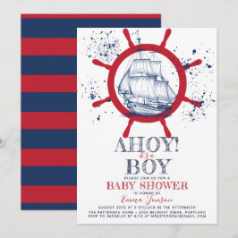 Nautical Sailor Baby Shower Inbjudningar