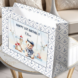 Nautical Sailor Cute Bear Boy 1st Birthday