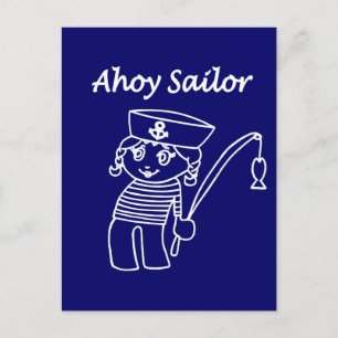 Nautical Sailor Girl Vykort