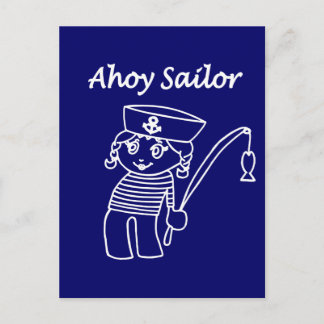 Nautical Sailor Girl Vykort