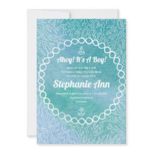 Nautical Sailor Pojke Baby Shower-inbjudningar