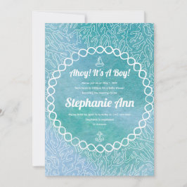 Nautical Sailor Pojke Baby Shower-inbjudningar Inbjudningar