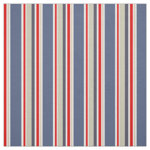 Nautical Sailor Rand Rött vitt blått Grått Beige Tyg