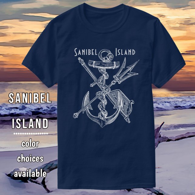 Nautical Sanibel Island Florida Fraktass Anchor T Shirt (Skapare uppladdad)