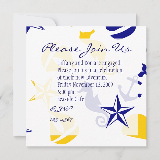 Nautical Scatter Inbjudningar (Framsida)